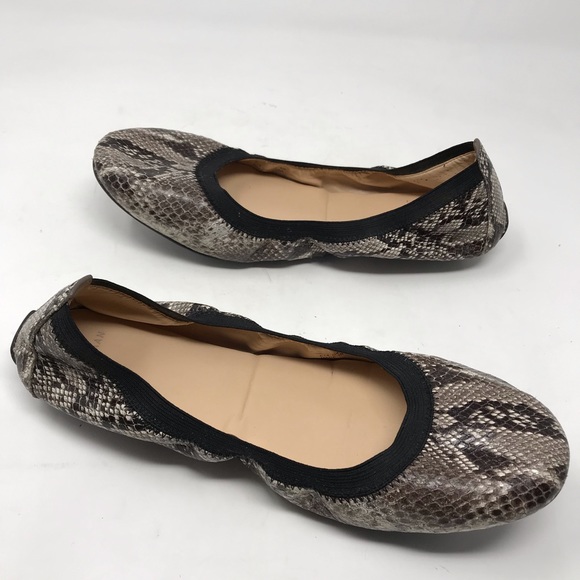 Cole Haan Ballet Flats Snakeskin Elastic Pattern - Picture 9 of 12
